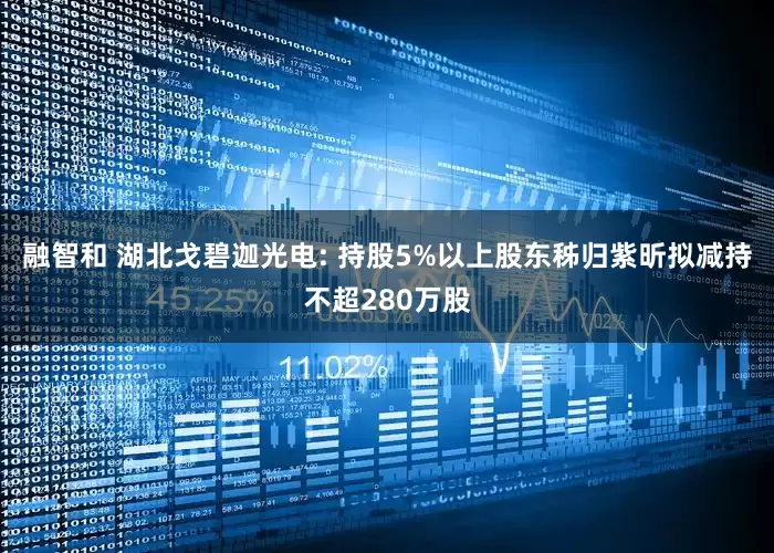 融智和 湖北戈碧迦光电: 持股5%以上股东秭归紫昕拟减持不超280万股